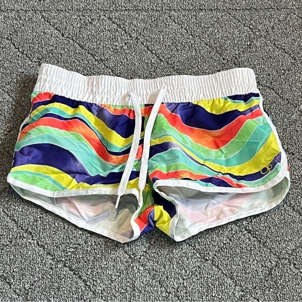 OP Ocean Pacific Shorts Juniors Small 3-5 Multicolor Pull On Drawstring